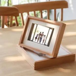 Rectangular Burlywood Photo Frames with Desktop and Wall Decor