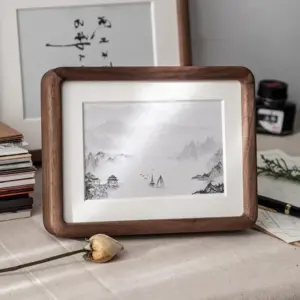 Rectangular Wooden Walnut Brown Beech Wood Photo Frames