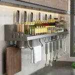 APYsPerforation free Kitchen Storage Rack Wall mounted Multifunctional Chopsticks Knife Holder Home Seasoning Supplies Storage Rack 2d420e40 3623 491b 8752 8d75b4f585eb