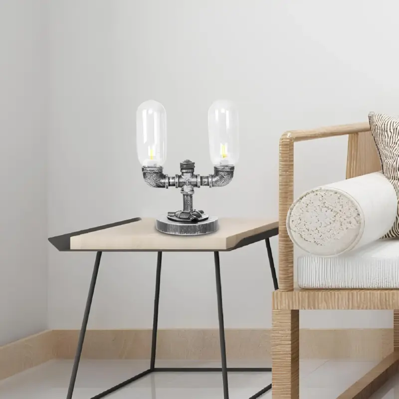 Amberglanz glas tischlampe led kompatibel modern elegant transparent bernstein xlumina
