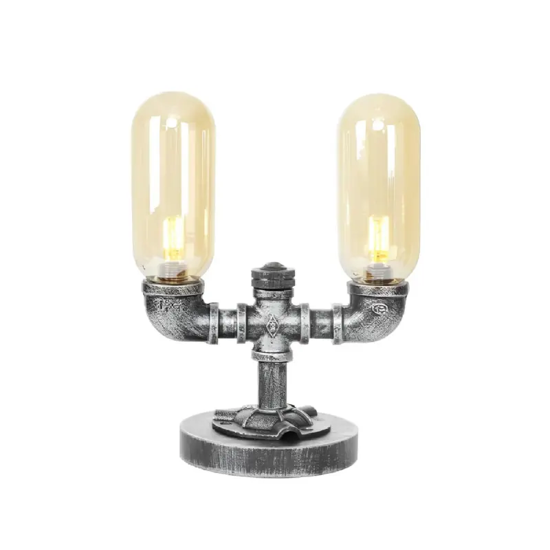 Amberglanz glas tischlampe led kompatibel modern elegant transparent bernstein xlumina