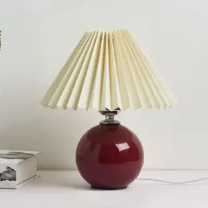Homeko Pleated - Vintage Table Lamp with Pleat