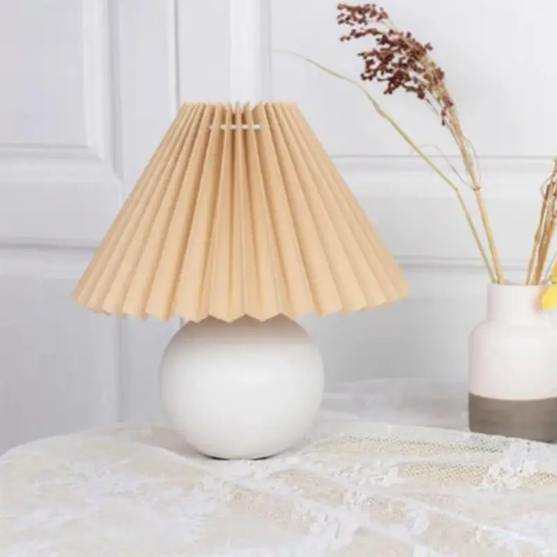 Antikfalten tischlampe vintage klassisch faltenschirm warmbeleuchtung elegant xlumina