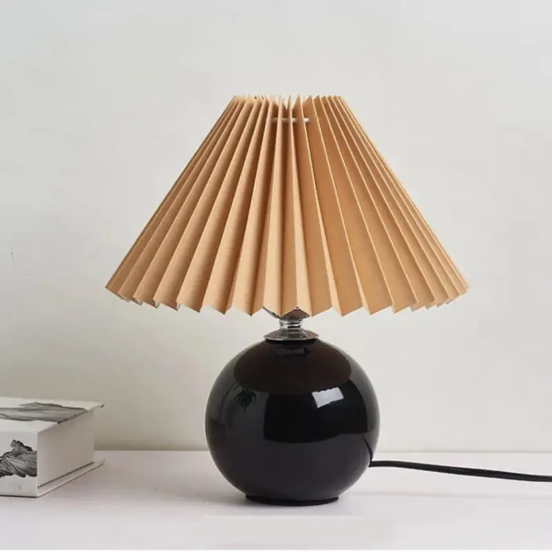 Antikfalten tischlampe vintage klassisch faltenschirm warmbeleuchtung elegant xlumina