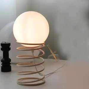Homeko - Metal Spring Glass Table Lamp