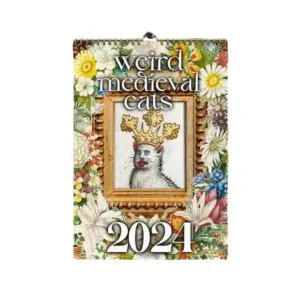 Weird Medieval Cats Wall Hanging Calendar 2024