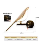 B9adGouden Zilveren Touch Schakelaar Vogel Led Wandlampen Wandlamp 360 Draaibare Indoor Led Wandlampen Voor Slaapkamer Gang ecbdbaa2 e01c 4f66 b814 e50bff0feca0