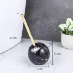 Black marble texture ceramic base toilet brush variants