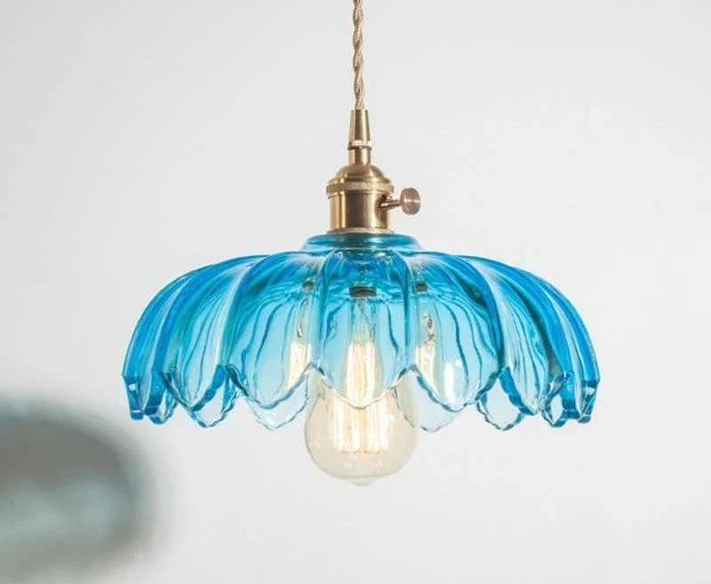 Retro Vintage Industrial Glass Lotus Flower Pendant Light - ISTANBULLU LTD