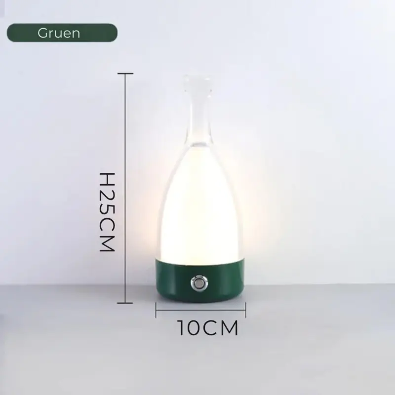 Bottleglow tischlampe stimmungsvolle beleuchtung wohnzimmer modern xlumina