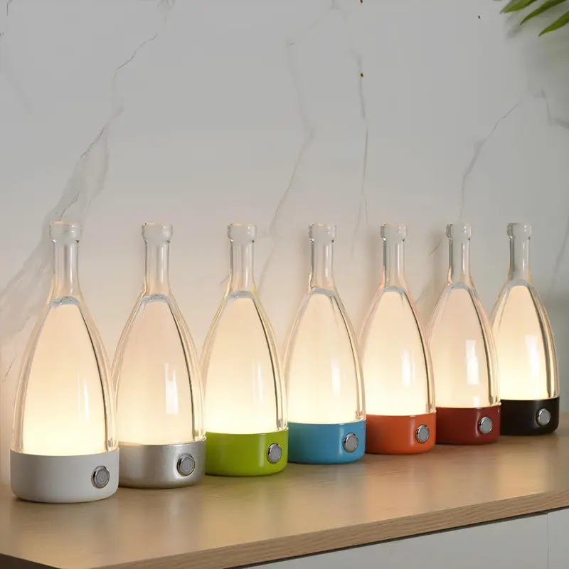 Bottleglow tischlampe stimmungsvolle beleuchtung wohnzimmer modern xlumina