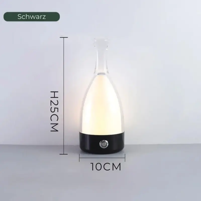 Bottleglow tischlampe stimmungsvolle beleuchtung wohnzimmer modern xlumina