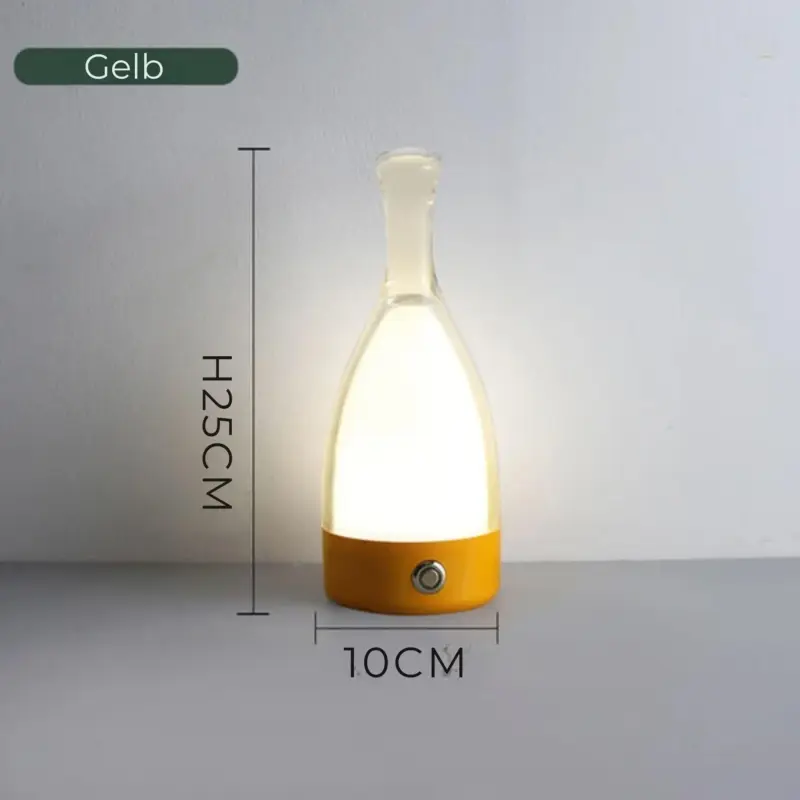 Bottleglow tischlampe stimmungsvolle beleuchtung wohnzimmer modern xlumina