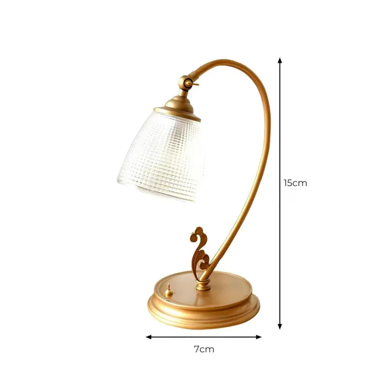 Brightlux vintage nachtlicht tischlampe gold metall led warm xlumina4