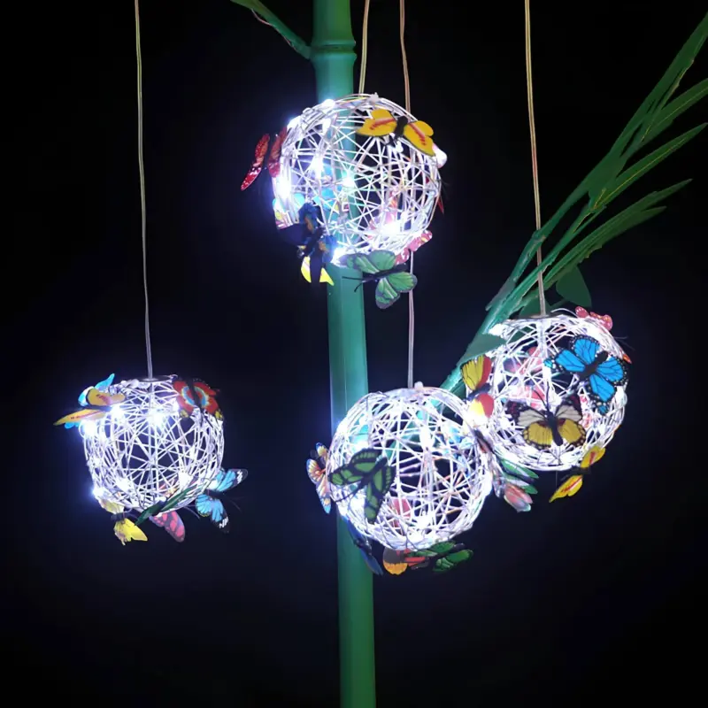 Butterbright haengende solarlampe schmetterling outdoor solar lichtgarten edelstahl led xlumina3