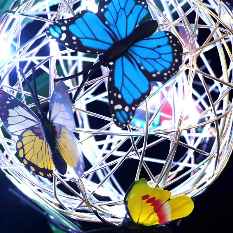 Butterbright haengende solarlampe schmetterling outdoor solar lichtgarten edelstahl led xlumina5