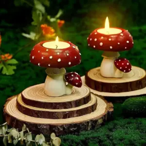 Mushroom Candlestick Resin Ornament
