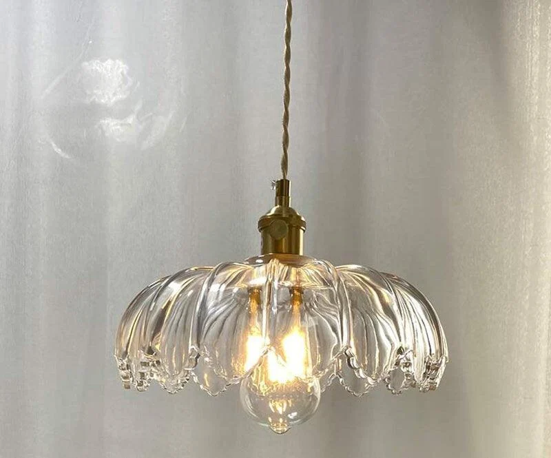 Retro Vintage Industrial Glass Lotus Flower Pendant Light - ISTANBULLU LTD