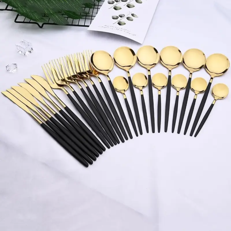 Couverts en acier inoxydable 24 pieces main