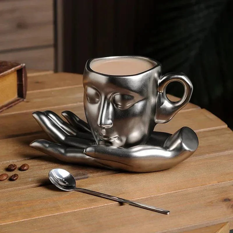 Creative Face Shape Coffee Cup Set 298729