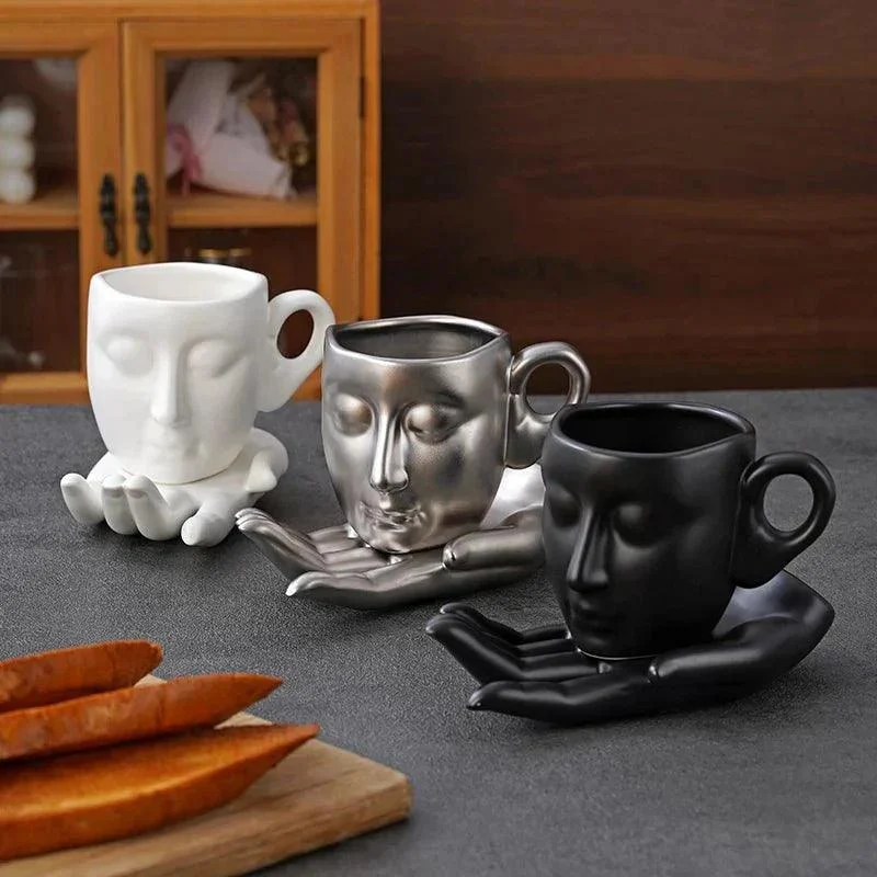 Creative Face Shape Coffee Cup Set 596381