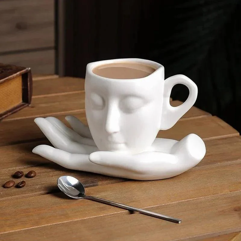 Creative Face Shape Coffee Cup Set 668389