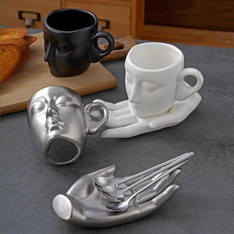 Creative Face Shape Coffee Cup Set 780718