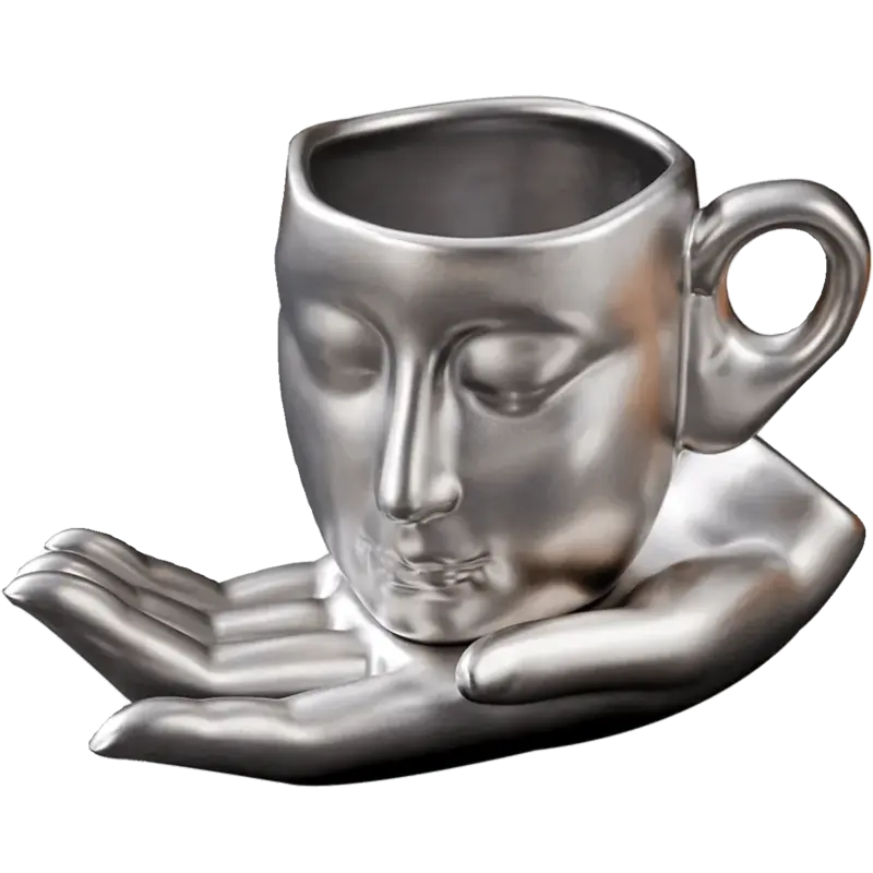 Creative face shape coffee cup set