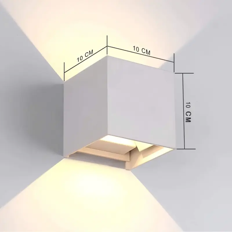 Cubelamp led wandleuchte bewegungsmelder schwarz weiss 10x10cm 12x12cm xlumina