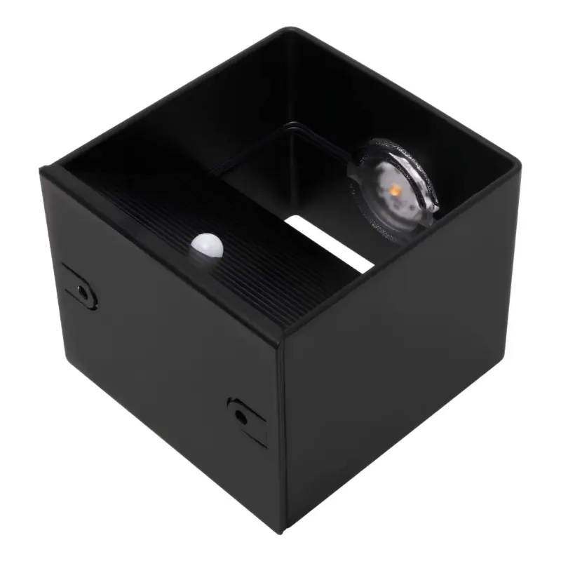Cubelamp led wandleuchte bewegungsmelder schwarz weiss 10x10cm 12x12cm xlumina