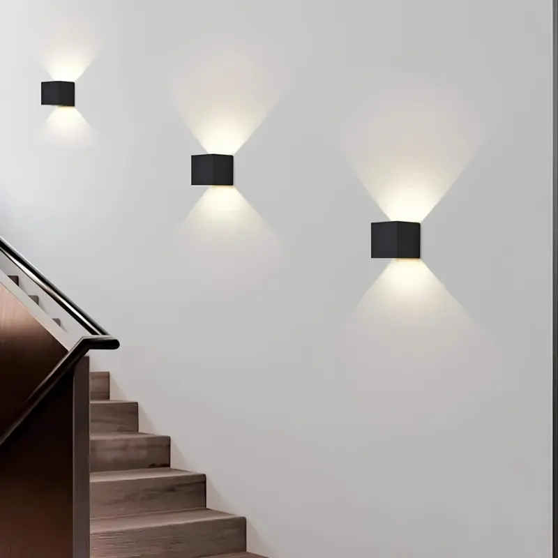 Cubelamp led wandleuchte bewegungsmelder schwarz weiss 10x10cm 12x12cm xlumina