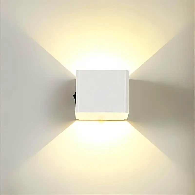Cubelamp led wandleuchte bewegungsmelder schwarz weiss 10x10cm 12x12cm xlumina