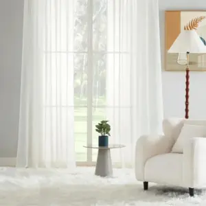 Tala Solid Flame Retardant Transparent Curtains Pleated
