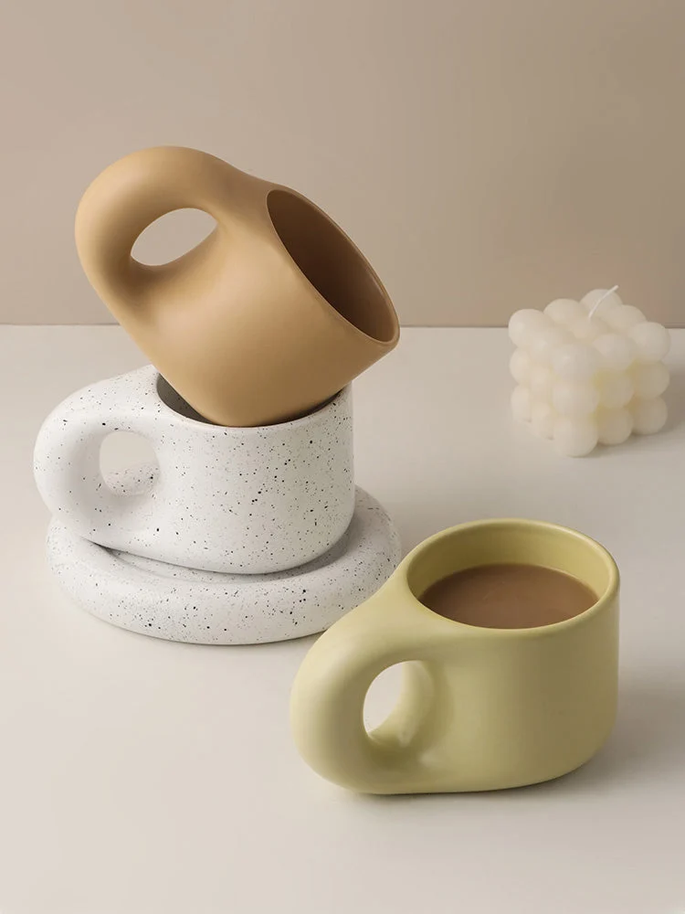 Artsy Ceramic Coffee Mug For Aesthetic Table Drinkware