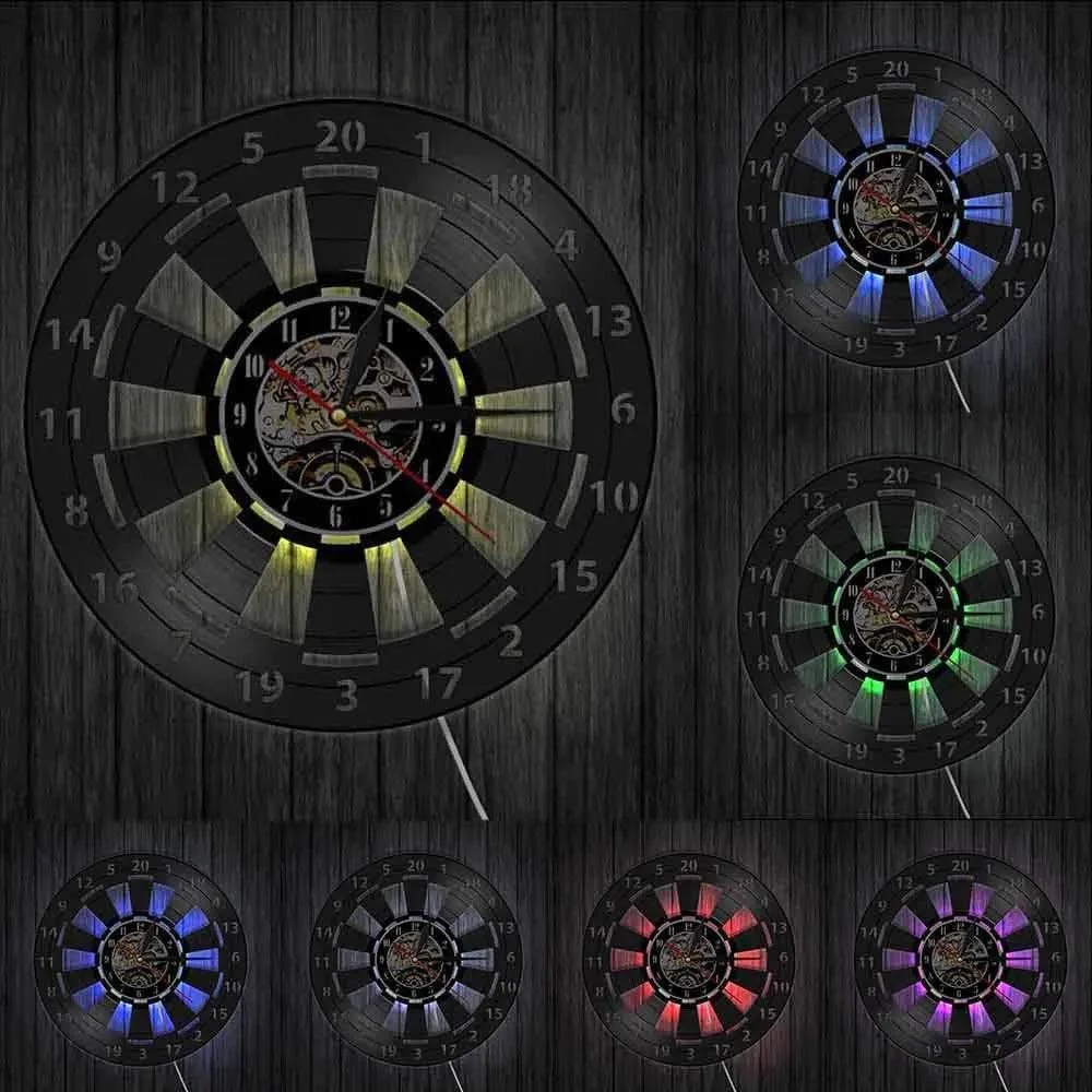 Dart Board Darts Game Wall Watch Man Cave 2