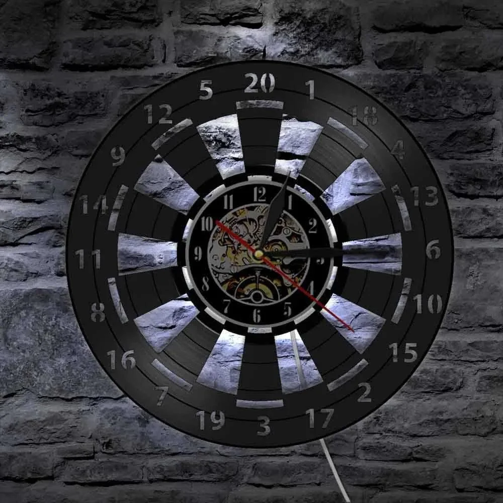 Dart Board Darts Game Wall Watch Man Cave 3