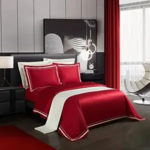 Homeko Red Luxury Egyptian Cotton Bedding Set