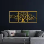 Decoration murale en metal arbre de vie gold