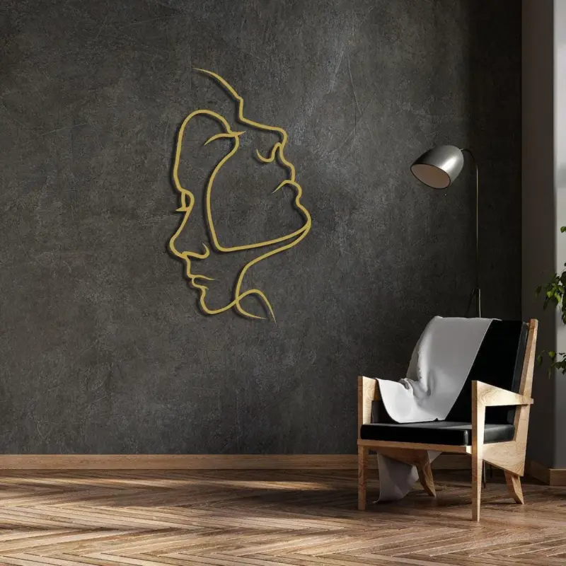 Decoration murale metal 2017 003 dore