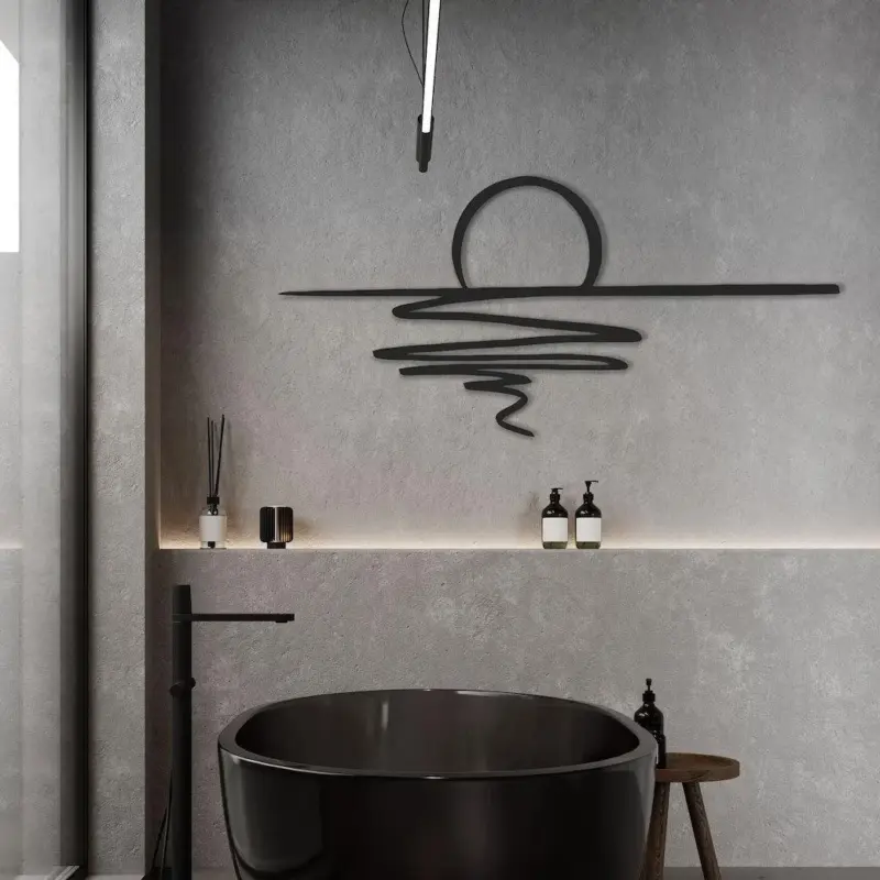 Decoration murale metal lever du soleil 2050