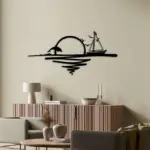 Decoration murale metal lever du soleil 2068