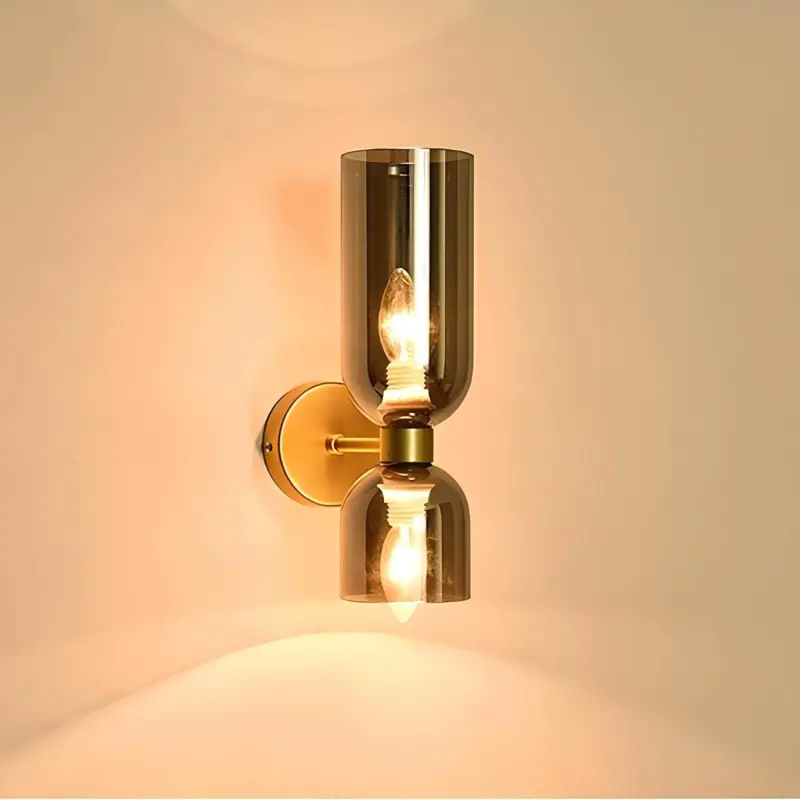 Doppelschichtige glas wandleuchte elegante beleuchtung led modern wohnzimmer schlafzimmer flur xlumina4