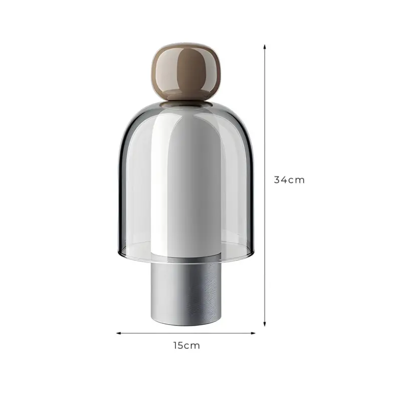 Easy peasy glazen opladbare batterij led tafellamp stufenlos dimmbar xlumina8