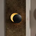 Eclipse wandlampe sonnenfinsternis design modern led lampe gold schwarz xlumina10