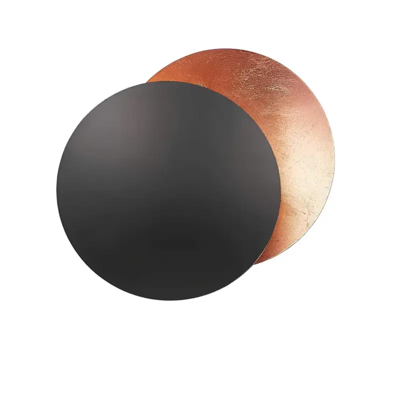 Eclipse wandlampe sonnenfinsternis design modern led lampe gold schwarz xlumina2