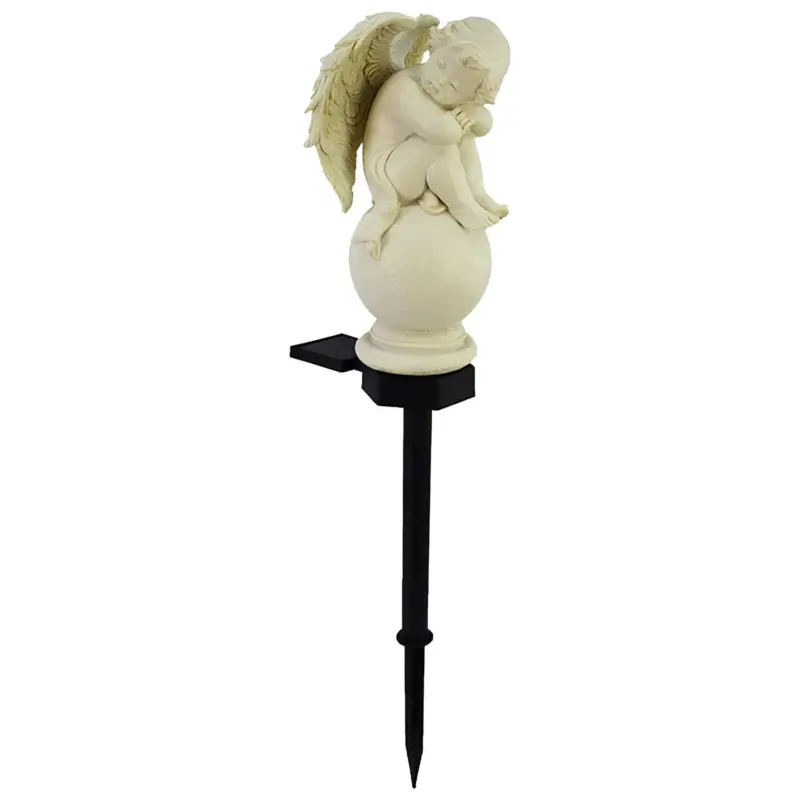 Eternallight engel harz solarlampe led gartenbeleuchtung energiesparend wetterfest xlumina