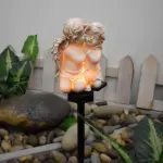 Eternallight engel harz solarlampe led gartenbeleuchtung energiesparend wetterfest xlumina4