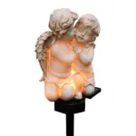 Eternallight engel harz solarlampe led gartenbeleuchtung energiesparend wetterfest xlumina5