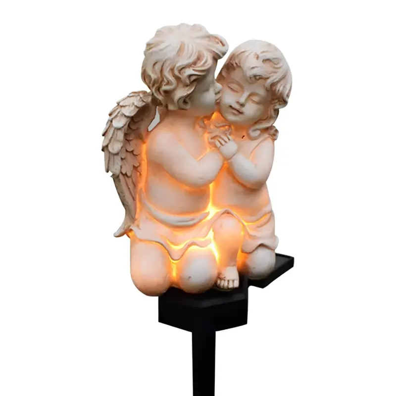 Eternallight engel harz solarlampe led gartenbeleuchtung energiesparend wetterfest xlumina5
