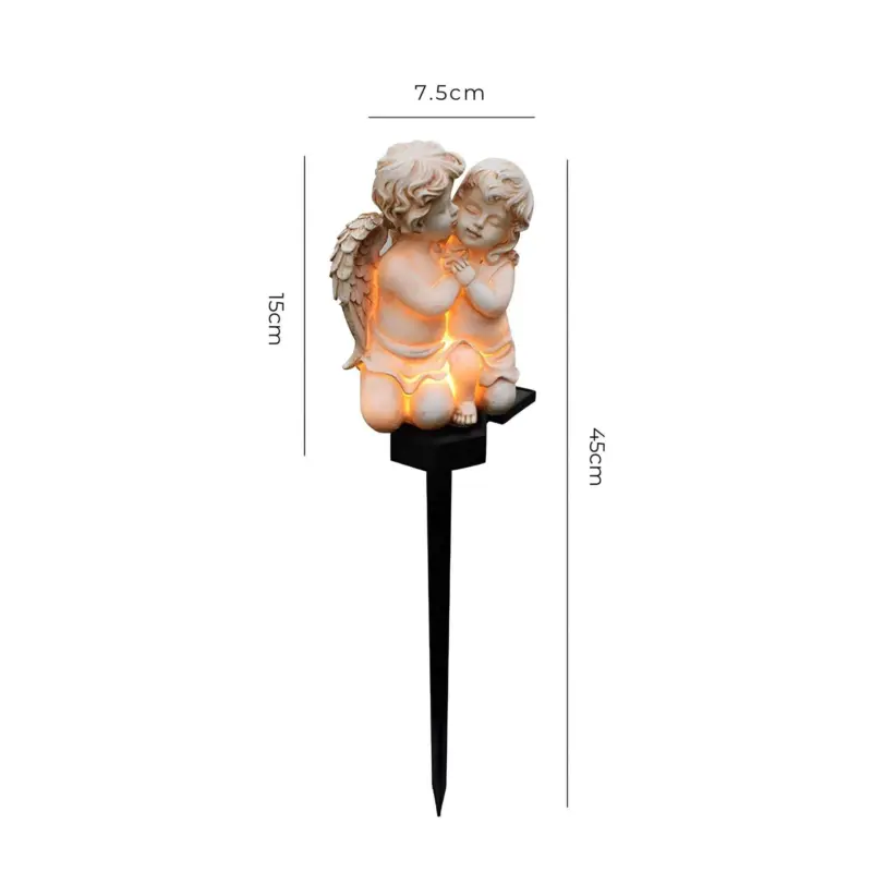 Eternallight engel harz solarlampe led gartenbeleuchtung energiesparend wetterfest xlumina8